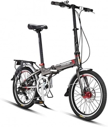 WSJ Folding Bike City Bike 20 Inch 7-Speed Fold Bicycle With Mechanical Disc Brake For Unisex Adult