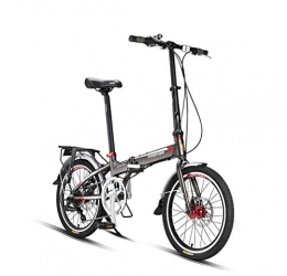 Creing Folding Bike City Bike 20 Inch 7-Speed Fold Bicycle With Mechanical Disc Brake For Unisex Adult, gray