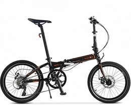 WSJ Folding Bike City Bike 20 Inch 8-Speed Fold Bicycle With Mechanical Disc Brake For Unisex Adult