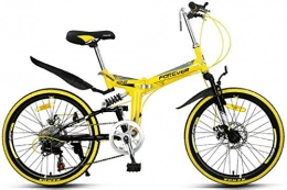 WSJ Folding Bike City Bike 22 Inch 7-Speed Fold Bicycle With Mechanical Disc Brake For Unisex Adult