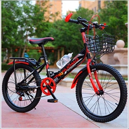 HJSM Bike City Bike Child, Fold Up Bike with Basket, Folding Mountain Bike Pedals, Folding Bicycle for Women, Foldable Bicycle Home, for Sports Outdoor Cycling Travel Work Out And Commuting, B3 20 inch red speed