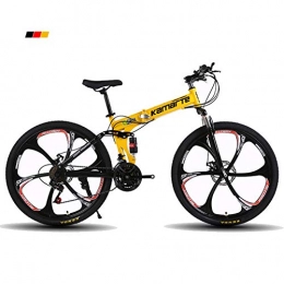 CJCJ-LOVE Bike CJCJ-LOVE Folding Mountain Bike for Adult, 26 Inch High-Carbon Steel Lightweight Road Bikes, City Bicycle with Front Suspension Adjustable Seat, 24 Speed, Black 3 Spoke