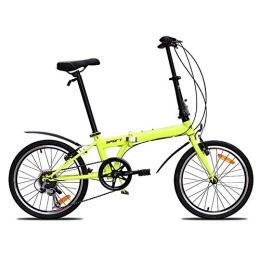 CJF Folding Bike CJF 20" Folding Bicycle Portable Lightweight Variable Speed Bike with 6-Speed Positioning Flywheel for Women And Men, C