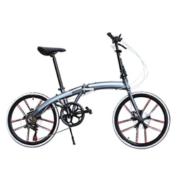 CJF Folding Bike CJF 22 Inch Folding Mountain Bike Small Portable Bicycle with Anti-Puncture Tire And Seven-Speed Shift for Women Men Travel Outdoor, A