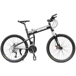 CNRRT Light folding mountain bike 27 speed bicycle aluminum alloy strengthening frame disc brake travel outdoor bicycle (Color : Black)
