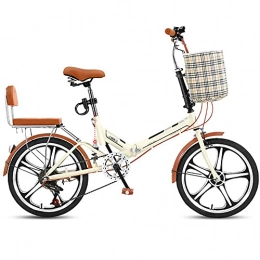 COKECO Bike COKECO 20'' Folding Bike, Ultra-light And Portable Small 6-speed Adult Male And Female Folding Bicycle With Child Safety Seat Maximum Load-bearing 150KG Free Installation, Yellow