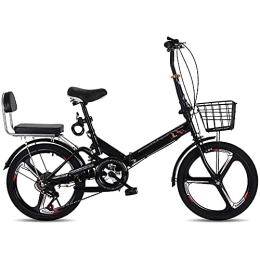 COKECO Folding Bike COKECO Foldable Bicycle 20 Inch Small Folding Bicycle With Child Seat 6-speed Transmission System Lightweight Frame All-terrain Practical Anti-skid And Wear-resistant Tires