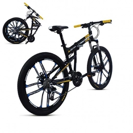 Bikettbd Folding Bike Compact Folding Bike, Double Disc Brake, Lightweight Aluminum Frame, Folding Bicycle Great for City Riding and Commuting, 27-Speed 26-Inch Wheels