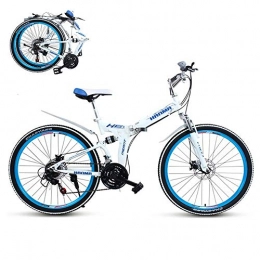 Bikettbd Bike Compact Folding Bike, Featuring Front and Rear Fenders, Lightweight Aluminum Frame, Folding Bicycle Great for City Riding and Commuting, 21-Speed Double Disc Brake, 24 / 26-Inch Wheels