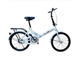 Minkui Folding Bike Compact folding bike for men and women 20-inch mini city buggy Lightweight adult commute-white