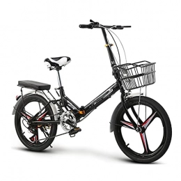 JustSports Bike Compact Folding Bikes Bicycle Adult Student Outdoors Sport Cycling 16 Inch Lightweight City Bike Road Folding Bikes Exercise Variable Speed Dual Disc Brakes Bike for Men and Women