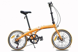 BLTR Folding Bike Convenient Bicycle Mountain Bike 20" inch Folding Bike Road Bike Double Disc Brakes Folding Mtb Snow Beach Bicycle (Color : Yellow, Size : 20 inches)