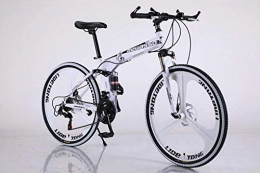 BLTR Folding Bike Convenient Foldable Ultra-Lightweight Mountain Bike 4-Variable Speeds Dual Brake Folding Bicycle For Student Man And Women Adult Bike (Color : White 3 blade, Size : 21)