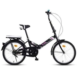 COUYY Folding Bike COUYY 16-inch foldable mountain bike, urban folding bike, compact folding bike, high carbon steel double tube support frame, more secure design, Black
