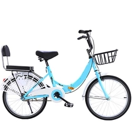 COUYY  COUYY 20-inch folding single-speed, variable-speed women's lightweight bicycle, mountain bike, student bike, Blue