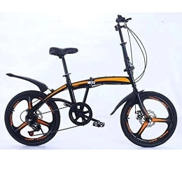 COUYY Folding Bike COUYY 20 inch variable speed double disc brake folding bicycle adult outdoor riding alloy one-wheel road mountain bike, Black