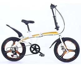 COUYY Bike COUYY 20 inch variable speed double disc brake folding bicycle adult outdoor riding alloy one-wheel road mountain bike, White