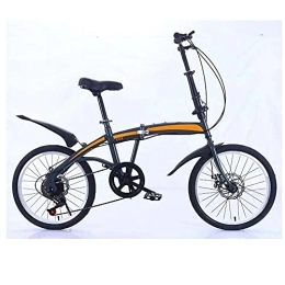COUYY Folding Bike COUYY 20 inch variable speed double disc brake folding bicycle adult outdoor riding wheel road mountain bike, Black