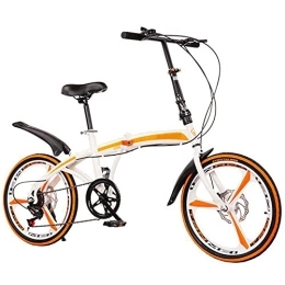 COUYY Folding Bike COUYY 20 inch variable speed double disc brake folding bicycle adult outdoor riding wheel road mountain bike, White