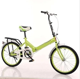 COUYY Folding Bike COUYY Bicycle 20 inch folding bicycle adult men's and women's ultra-light portable shock-absorbing student car gift bicycle, Green