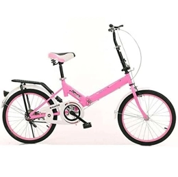 COUYY Folding Bike COUYY Bicycle 20 inch folding bicycle adult men's and women's ultra-light portable shock-absorbing student car gift bicycle, Pink