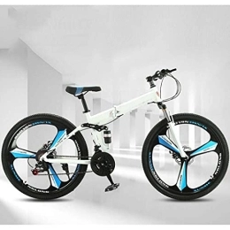 COUYY Folding Bike COUYY Bicycle 21-speed foldable variable speed one-wheel mountain bike male and female adult student bicycle road bike, White, 24