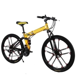 COUYY Bike COUYY Bicycle Adult Damping Mountain Bike Double Disc Brake One Wheel Off-road Speed Bicycle Folding Mountain Bike, 24 speed, 26 inches