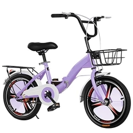 COUYY Folding Bike COUYY Bicycle bicycle 16-inch, 20-inch folding bicycle, mountain variable speed bicycle student bike, Purple
