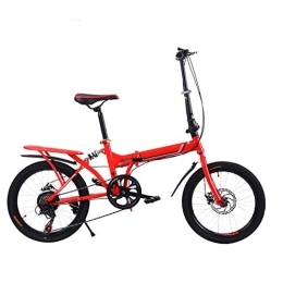COUYY Bike COUYY Bicycle folding bicycle female male adult student ultra-light portable folding leisure bicycle sports bike, Red