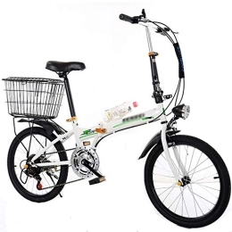 COUYY Bike COUYY Bicycle Folding Variable Speed Bicycle Men's and Women's Bicycle Ultra-light Portable Small Wheel 20-inch Adult Student Bike, White