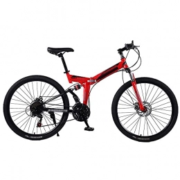 COUYY Bike COUYY Bicycle Steel 21 / 24 / 27 Speed ​​Folding Mountain Bike Double Disc Brake Variable Speed ​​Racing Bike, 21 speed, 26 inches