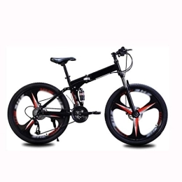 COUYY Bike COUYY Foldable mountain bike bicycle 26-inch 21-speed steel frame double disc brakes foldable road bike, Black, 26
