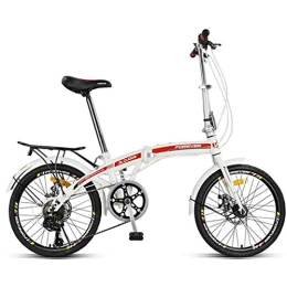 COUYY Folding Bike COUYY Folding bicycle, 20-inch variable-speed folding bicycle, urban cycling male and female adult ultra-light portable student bicycle, Red