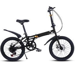 COUYY Folding Bike COUYY Folding bicycle variable speed bicycle disc brake bicycle student bicycle one-wheel drive adult bicycle, Black