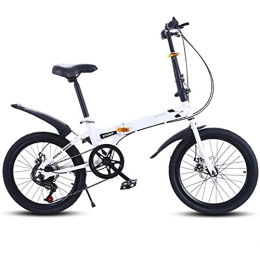 COUYY Bike COUYY Folding bicycle variable speed bicycle disc brake bicycle student bicycle one-wheel drive adult bicycle, White