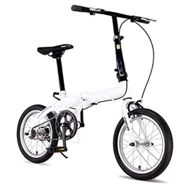 COUYY Bike COUYY Folding bicycles adult men and women ultralight portable bicycles commuters adjustable handlebars and seats aluminum frame single speed 16 inch, Gray