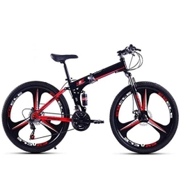 COUYY Bike COUYY Folding bikes, folding mountain bikes steel frame double disc brakes shocking men's off-road youth road ladies racing, Red