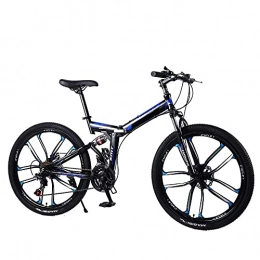 COUYY Bike COUYY Folding Mountain Bike, 21 / 24 / 27Speed Durable Dual Suspension high-carbon steel thickened frame Great for City Riding and Commuting, 27speed, 24 inches