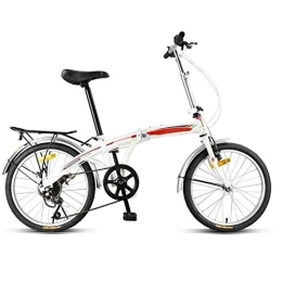 COUYY Folding Bike COUYY Folding system mountain folding bike, city folding bike, one size for men, women, children, suitable for all 7-speed gears, White