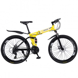 COUYY Folding Bike COUYY Mountain bike shock-absorbing bicycle 26 inch variable speed folding student bike adult bicycle mountain bike, 21 speed, 40 laps