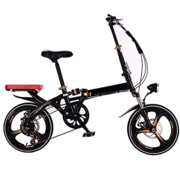 COUYY Folding Bike COUYY Variable speed folding bicycle adult lightweight alloy city with adjustable handlebar sports and leisure synthetic mountain bike, Black