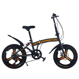 CSEDF-CRYP 20 InchFolding Mountain Bike,6 Speed Full Suspension Dual Disc Brakes Foldable Frame Bicycle,For Men or Women
