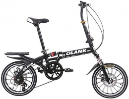 CSS Folding Bicycle, 20" 6-Speed Folding Foldable Bike Wheel Alloy Lightweight Commuter City Caravan Bicycle 6-6,Black