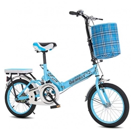CWYPC Folding Bike CWYPC 16 / 20 Inch Folding Bicycle, Women'S Light Work Adult Ultra Ligh Mountain Bike City Bike Adult Small Student Male Bicycle Folding Carrier Bicycle Bike Road Bike, Four ColorsBlue-16 inches
