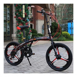 CXSMKP Folding Bike CXSMKP 20'' Folding Bike for Adults, 3 Spoke 7 Speed Gears, Lightweight Iron Frame, Foldable Compact Bicycle with Anti-Skid And Wear-Resistant Tire