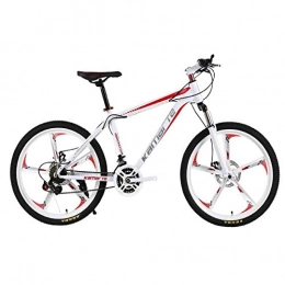 CXSMKP Bike CXSMKP Mountain Folding Bike for Adults 26" & 24" Wheels, Aluminum Frame, Front Suspension, Disk Brakes, Alloy Rims, 21 Speed 6 Spoke, Anti-Skid And Wear-Resistant Tire, White, 24inch
