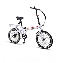 CYSHAKE Bike Folding Bicycle Portable Bicycle Shifting Shock Absorption Small Wheel Ultralight City Bike Bicycle Commuting Adult Student Bicycle20 Inch Comfort Bikes (Color : White)