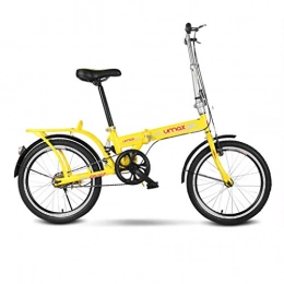 CYSHAKE Folding Bike CYSHAKE Folding Bicycle Female Adult Variable Speed Shocking Bicycle Student men and women Portable Bicycle 20 Inch Comfort Bikes (Color : Yellow)