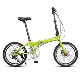D&XQX Folding Bike D&XQX 20-Inch Folding Speed Bicycle, Adult Folding Bicycle Women's Student Single Speed Variable Speed Shock Absorber Bicycle Portable Commuter Car, Green