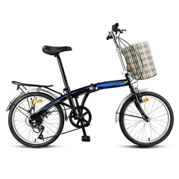 D&XQX Folding Bike D&XQX 20-Inch Folding Speed Bicycle, Student Folding Bike Small Work Portable for Men And Women Folding Speed Bicycle Damping Bicycle, Black